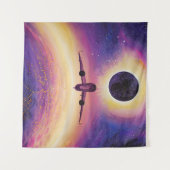 Flugzeug in Flugstadt und Finsternis Wandteppich (Vorderseite (Horizontal))