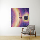 Flugzeug in Flugstadt und Finsternis Wandteppich (Beispiel (Horizontal))