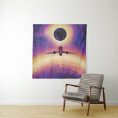 Flugzeug in Flugstadt und Finsternis Wandteppich (Beispiel)