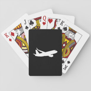 Flugzeug-Jet-Zwischenlagen-Silhouette, die Spielkarten