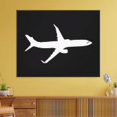 Flugzeug JetLiner Weiße Silhouette Flying Leinwanddruck (Insitu (Wohnzimmer))
