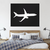Flugzeug JetLiner Weiße Silhouette Flying Leinwanddruck (Insitu (Schlafzimmer))
