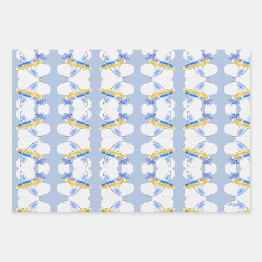 Flugzeug Jetplane Animated Childrens Geschenkpapier Set (Vorderseite 2)