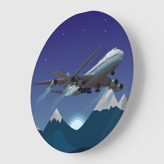 Flugzeug. Jumbo-Jet. Große Wanduhr (Winkel)