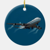 Flugzeug. Jumbo-Jet. Keramik Ornament (Hinten)