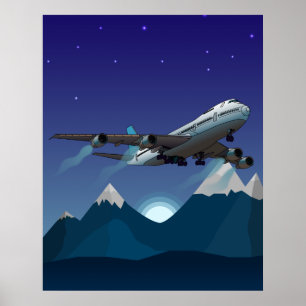 Flugzeug. Jumbo-Jet. Poster