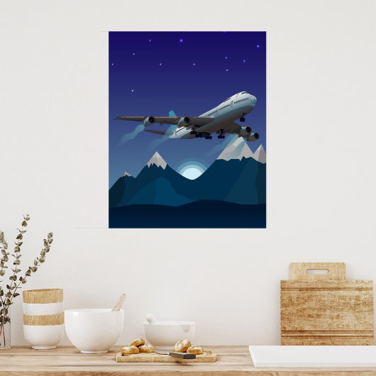 Flugzeug. Jumbo-Jet. Poster (Küche)