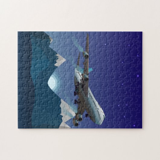 Flugzeug. Jumbo-Jet. Puzzle (Horizontal)