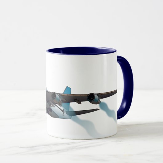 Flugzeug. Jumbo-Jet. Tasse (VorderseiteRechts)