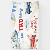 Flugzeug Junge 2. Geburtstag großes Banner (Vertikal)