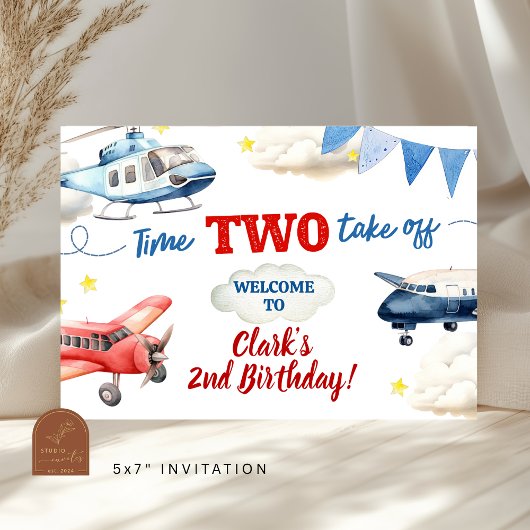 Flugzeug Junge 2. Geburtstag großes Banner