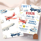 Flugzeug Junge 4. Geburtstag Einladung