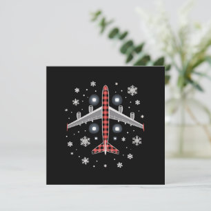 Flugzeug Kariert Weihnachten Pilot Einladung