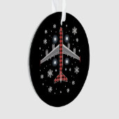 Flugzeug Kariert Weihnachten Pilot Ornament (Vorderseite)