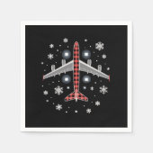 Flugzeug Kariert Weihnachten Pilot Serviette (Vorderseite)