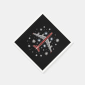 Flugzeug Kariert Weihnachten Pilot Serviette (Ecke)