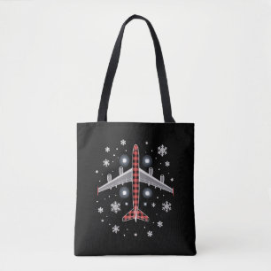 Flugzeug Kariert Weihnachten Pilot Tasche