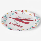 Flugzeug Kids 1. Geburtstag Party Zeitfliegen Pappteller (Schrägansicht)