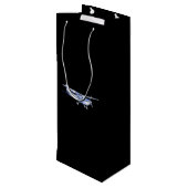 Flugzeug-klassisches Cessna-Silhouette-Fliegen auf Geschenktüte Für Weinflaschen (Rückseite Schrägansicht)