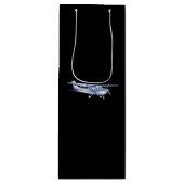 Flugzeug-klassisches Cessna-Silhouette-Fliegen auf Geschenktüte Für Weinflaschen (Vorderseite)