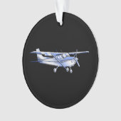 Flugzeug-klassisches Cessna-Silhouette-Fliegen auf Ornament (Vorderseite)
