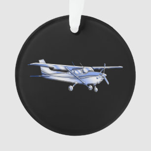 Flugzeug-klassisches Cessna-Silhouette-Fliegen auf Ornament