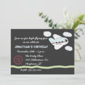 Flugzeug-Kreide, die Tafel-Party Einladung (Stehend Vorderseite)