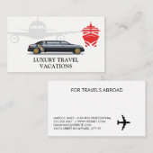 Flugzeug, Kreuzfahrt, Limo Visitenkarte (Vorne/Hinten)