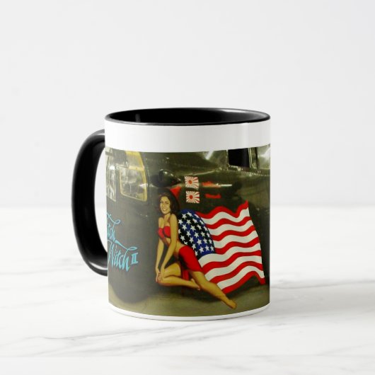 Flugzeug-Kunst Mitch Hexe-WWII Tasse (Vorderseite Links)