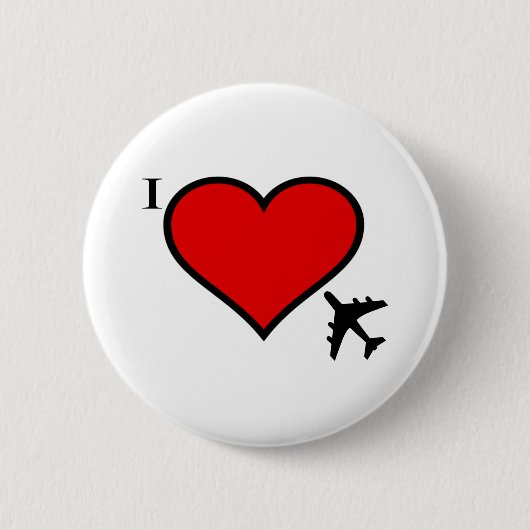 Flugzeug-Liebe Button (Vorderseite)
