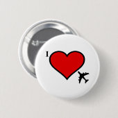Flugzeug-Liebe Button (Vorne & Hinten)