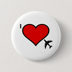 Flugzeug-Liebe Button