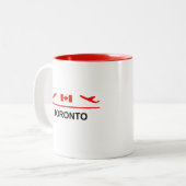 Flugzeug Light Color von Toronto Canada Zweifarbige Tasse (Vorderseite Links)