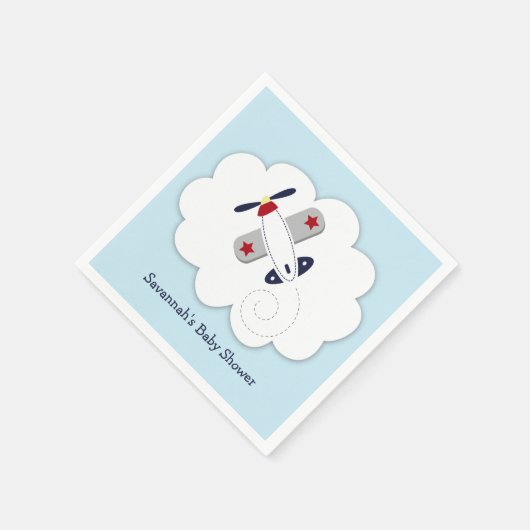 Flugzeug Little Aviator Custom Party Napkin Serviette (Ecke)