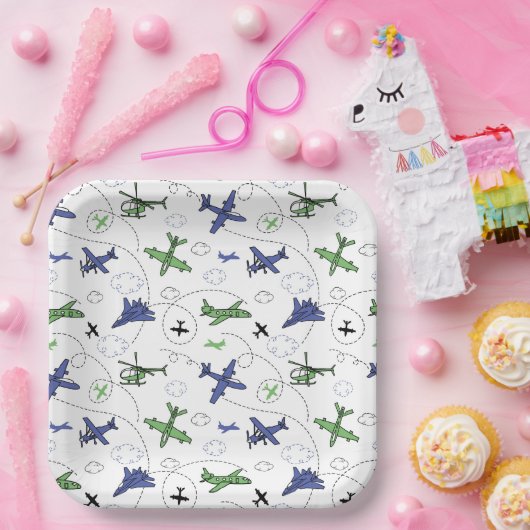 Flugzeug Luftfahrzeug Geburtstag Pappteller (Party)