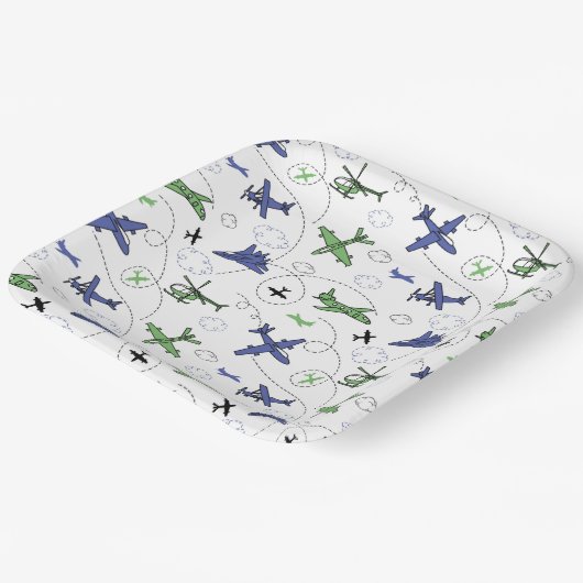 Flugzeug Luftfahrzeug Geburtstag Pappteller (Gewinkelt)