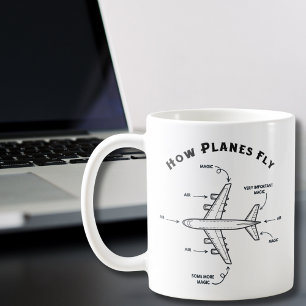 Flugzeug Lustig wie Flugzeuge fliegen, Pilot Flugb Kaffeetasse
