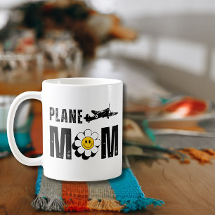 FLUGZEUG Mama,Blume & Vintage Flugzeug,Spaßige Luf Kaffeetasse