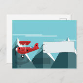 Flugzeug mit Banner - Postkarte mit Textplatz (Vorne/Hinten)