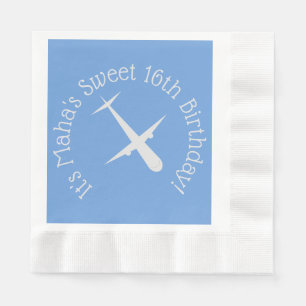 Flugzeug mit blauer Personalisiert geprägter Prägu Serviette