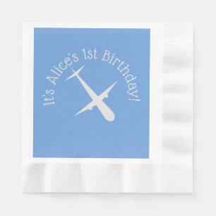 Flugzeug mit blauer Personalisiert geprägter Prägu Serviette