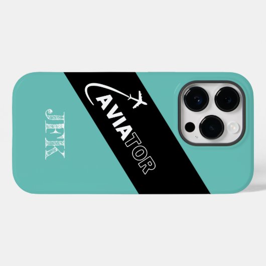 Flugzeug mit grüner schwarzer Luftfahrt Case-Mate iPhone Hülle (Rückseite (Horizontal))