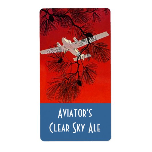 Flugzeug mit hausgemachtem Bier-Flaschenetikett (Vorne)