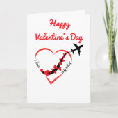 Flugzeug mit Herz-Saite fliegen, einfach, modern Karte (Vorderseite)