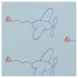 Flugzeug mit Herz Stoff