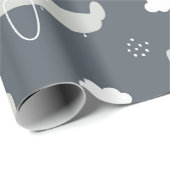 Flugzeug mit Himmel Geschenkpapier (Rolleneckpunkt)