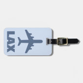 Flugzeug mit Ihren Initial- oder Flughafencode Gepäckanhänger (Vorderseite horizontal)