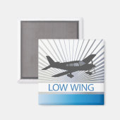 Flugzeug mit niedrigem Flügel Magnet (Vorderseite/Rückseite)