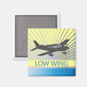 Flugzeug mit niedrigem Flügel Magnet (Vorderseite/Rückseite)