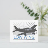 Flugzeug mit niedrigem Flügel Postkarte (Stehend Vorderseite)